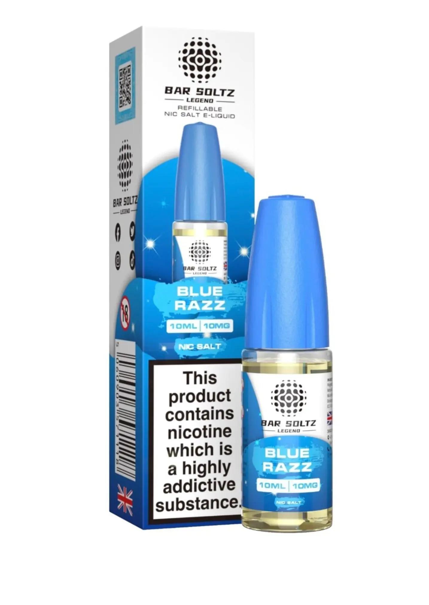 Product Image of Blue Razz Nic Salt E-liquid by Bar Soltz Legend 10ml